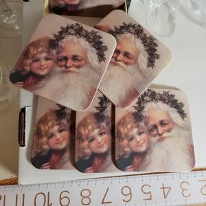 Christmas coasters set of 6. In their original box. Vintage